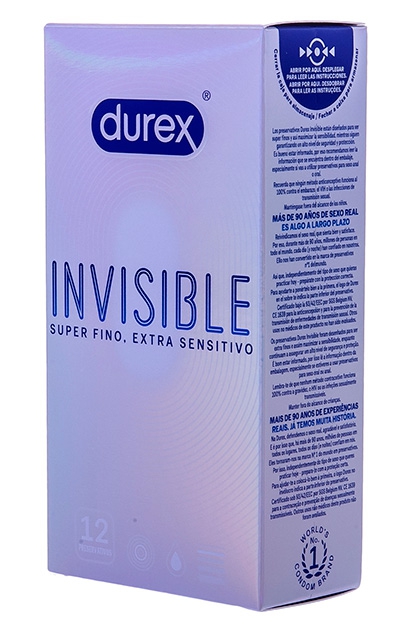 Durex Préservatifs fins INVISIBLE 52mm x12