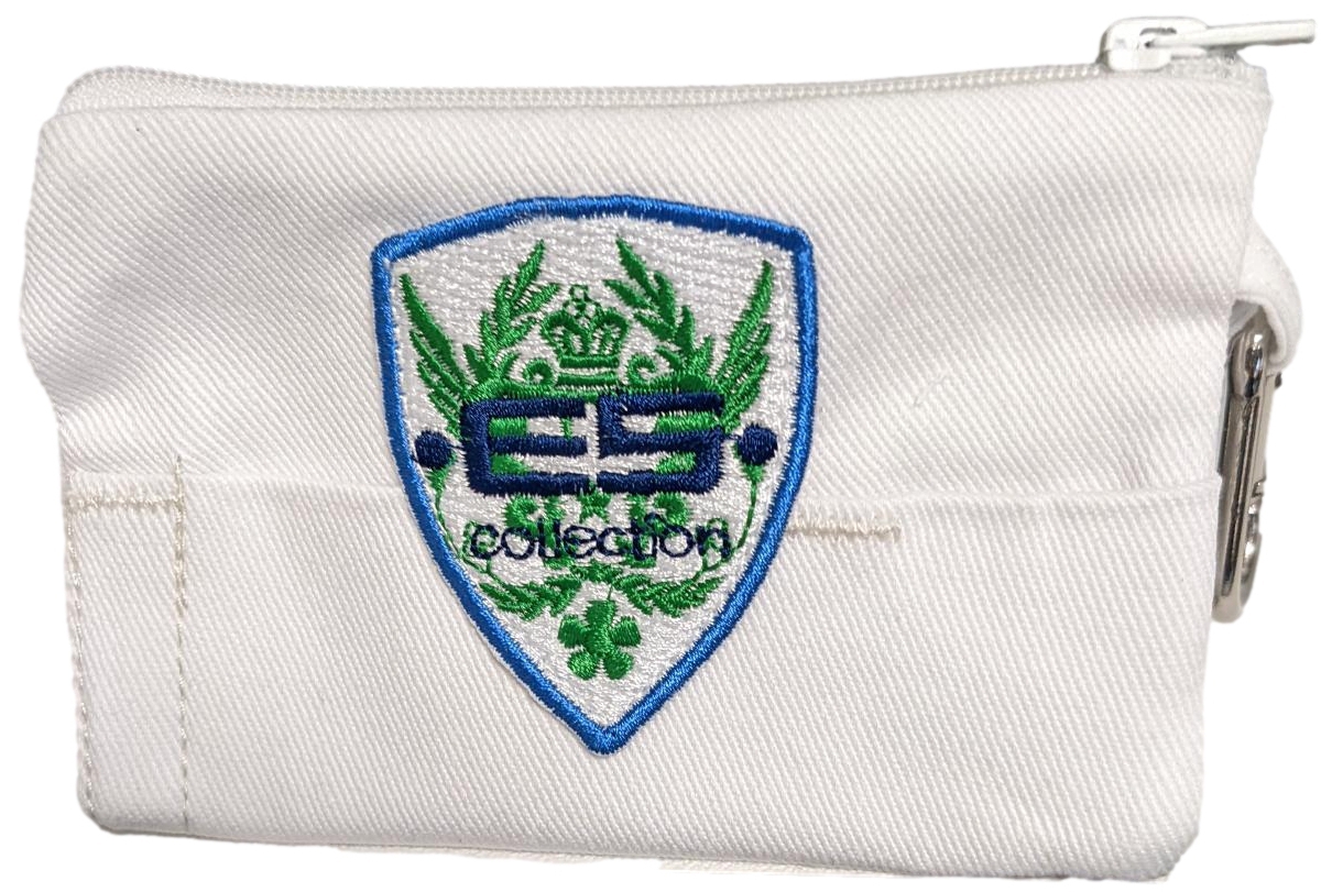 ES Collection Pochette Denim avec mousqueton Blanc
