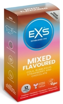 EXS Préservatifs aromatisés MIXED FLAVOURS 54mm x12
