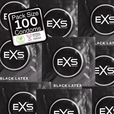 EXS Préservatifs noirs BLACK LATEX 54mm x100
