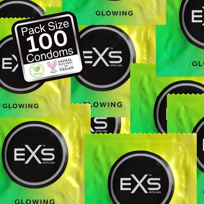 EXS Préservatifs phosphorescents GLOWING 53mm x100