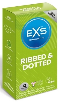 EXS Préservatifs Texturés RIBBED & DOTTED 54mm x12