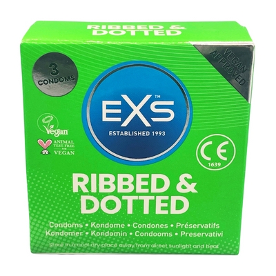 EXS Préservatifs texturés RIBBED & DOTTED 54mm x3