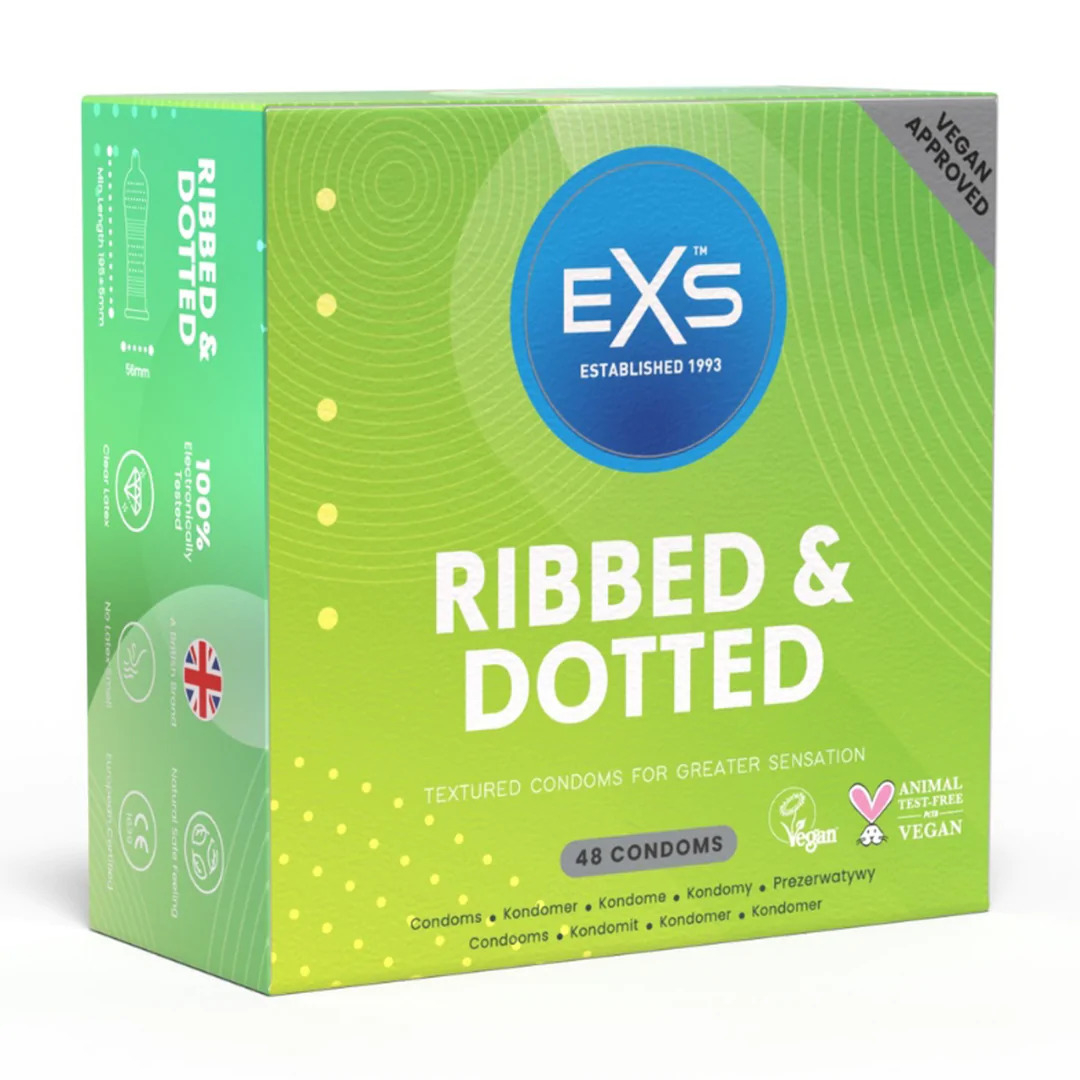 EXS Préservatifs texturés RIBBED & DOTTED 54mm x48