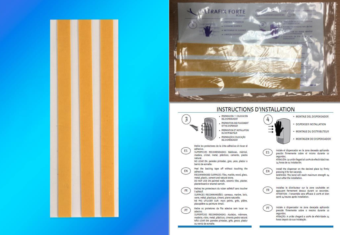 Fuck & Fist Cruising KIT DOUBLE FACE AUTO-ADHÉSIFS "ULTRAFIX FORTE" POUR DISTRIBUTEUR LUBRIFIANT