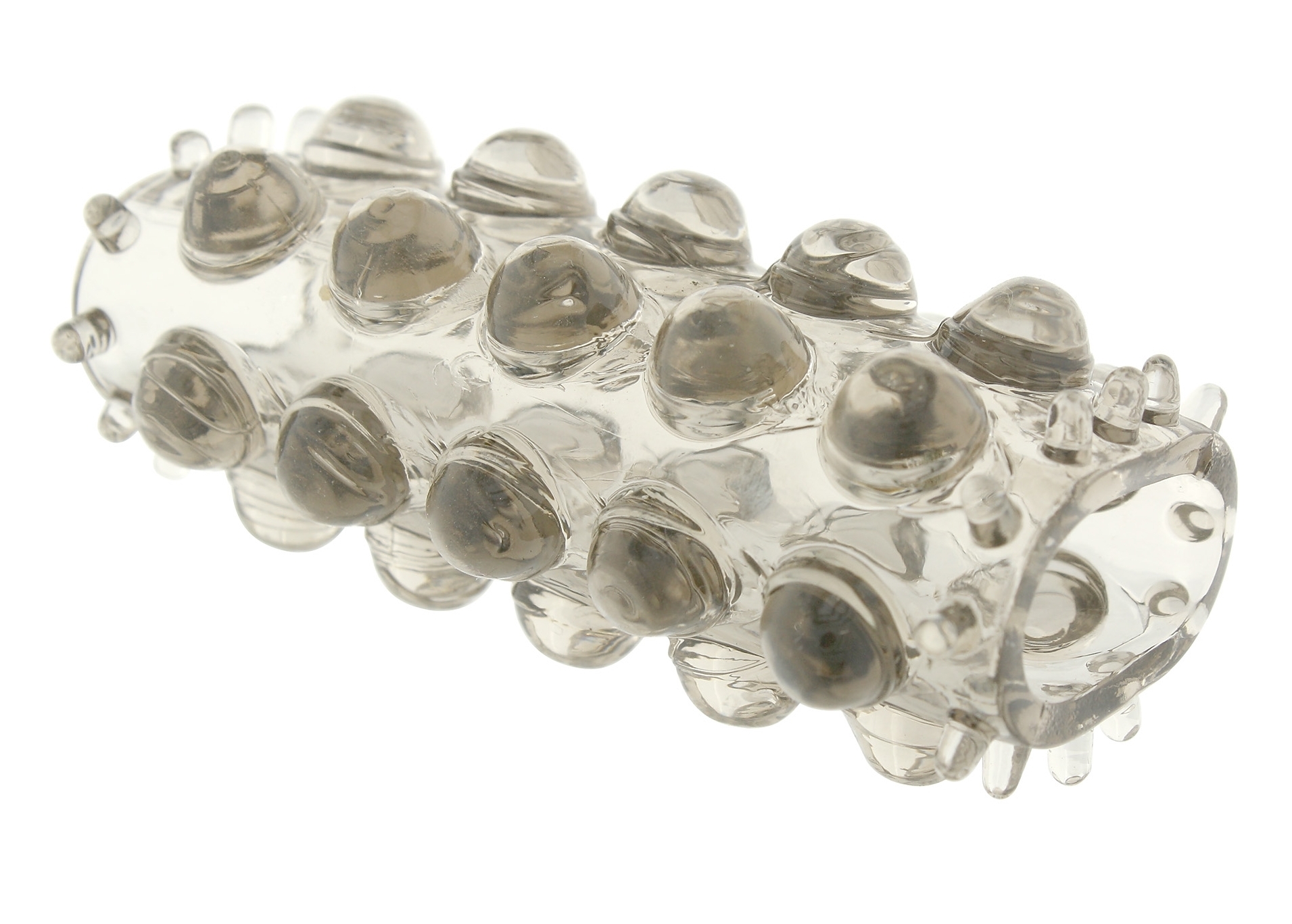 Gaine de pénis perlée POWER STRETCHY 7cm Grise