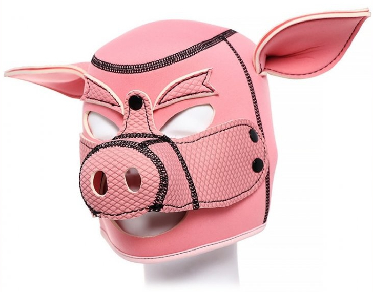 Generique Cagoule Tête de Cochon PIG HOOD Rose