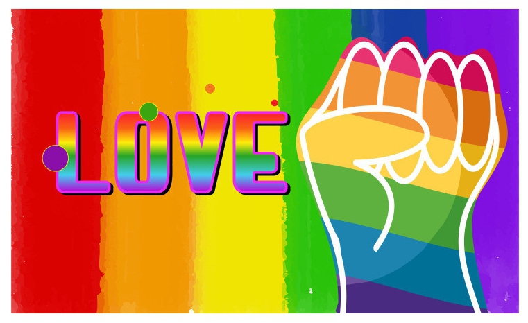 Generique Drapeau Rainbow LOVE 60 x 90cm