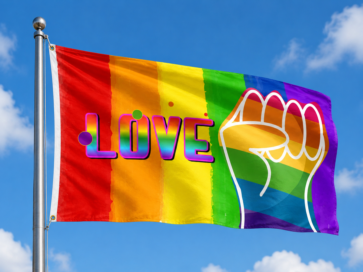 Generique Drapeau Rainbow LOVE 90 x 150cm
