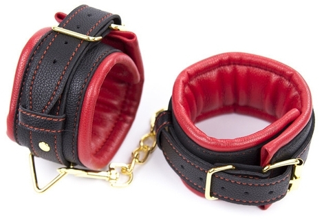 Generique Menottes de poignets rembourrées THICKEN Noir-Rouge