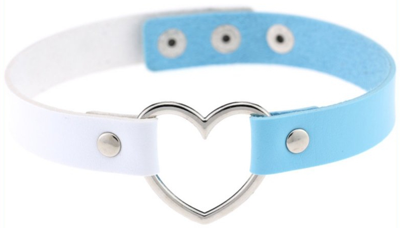 Generique Ras de cou HEART DUO Blanc-Bleu