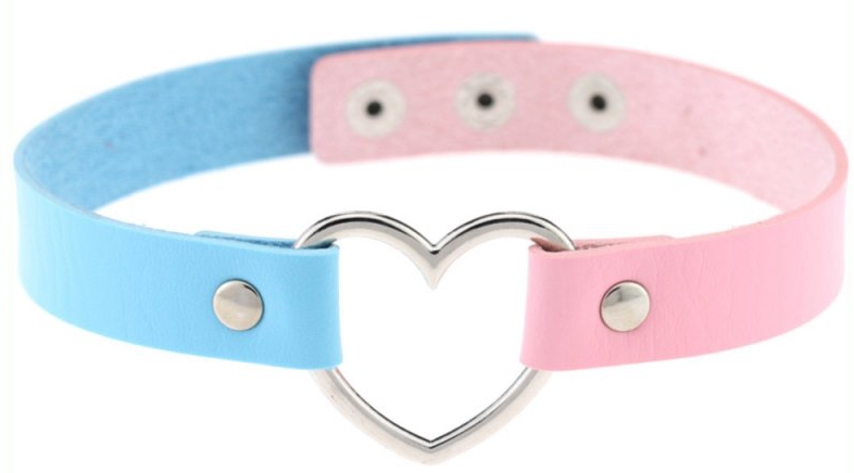 Generique Ras de cou HEART DUO Bleu-Rose