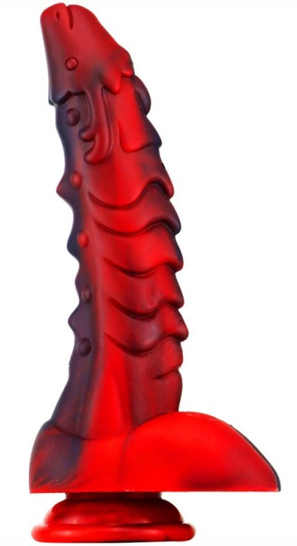Gode Dragon SARKAN 19 x 4.5cm Noir-Rouge