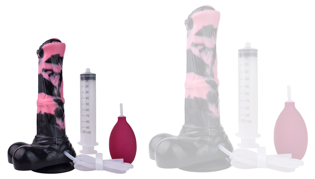 Gode Éjaculateur HURULF SQUIRT S 18 x 4.7 cm Noir-Rose