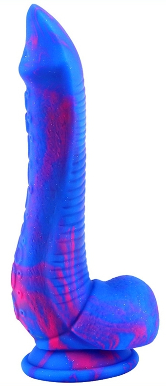 Gode en silicone INKIPUS 18 x 5.5cm Bleu-Rose