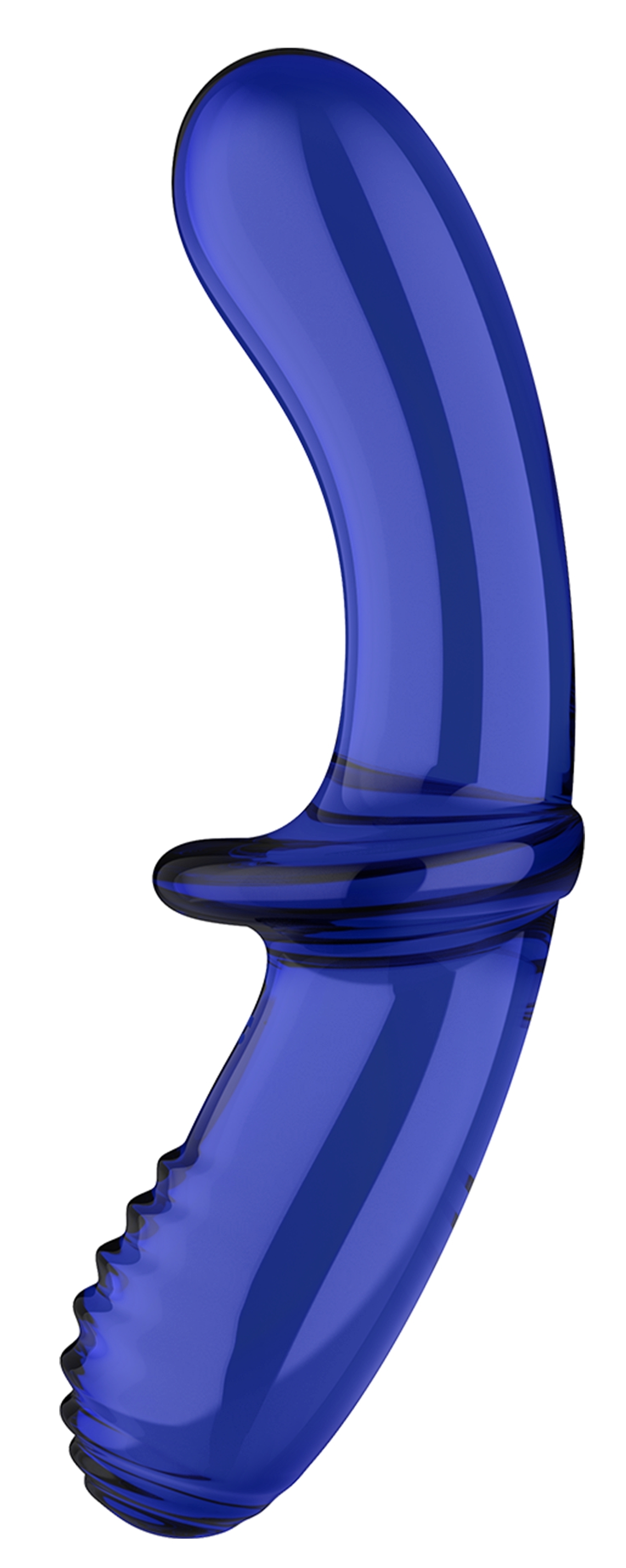 Gode en verre DOUBLE CRYSTAL Satisfyer 18.5 x 3.5cm Bleu