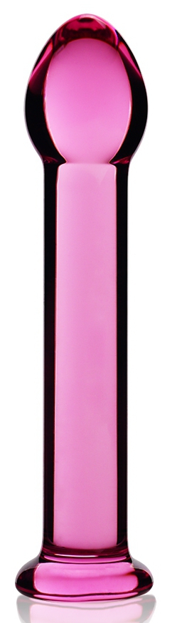 Gode en verre ROMANCE Right 15 x 3.3cm Rose