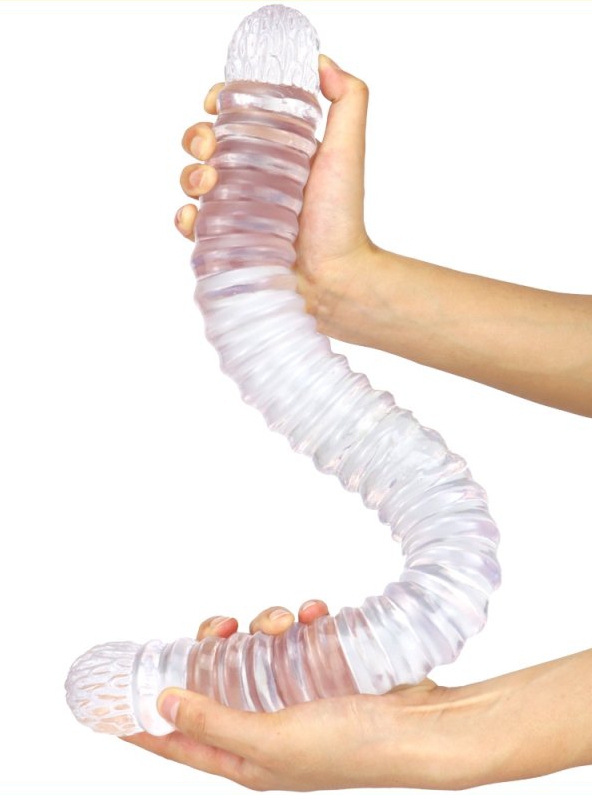 Gode long BIG TORTOS 55cm x 5.5cm Transparent