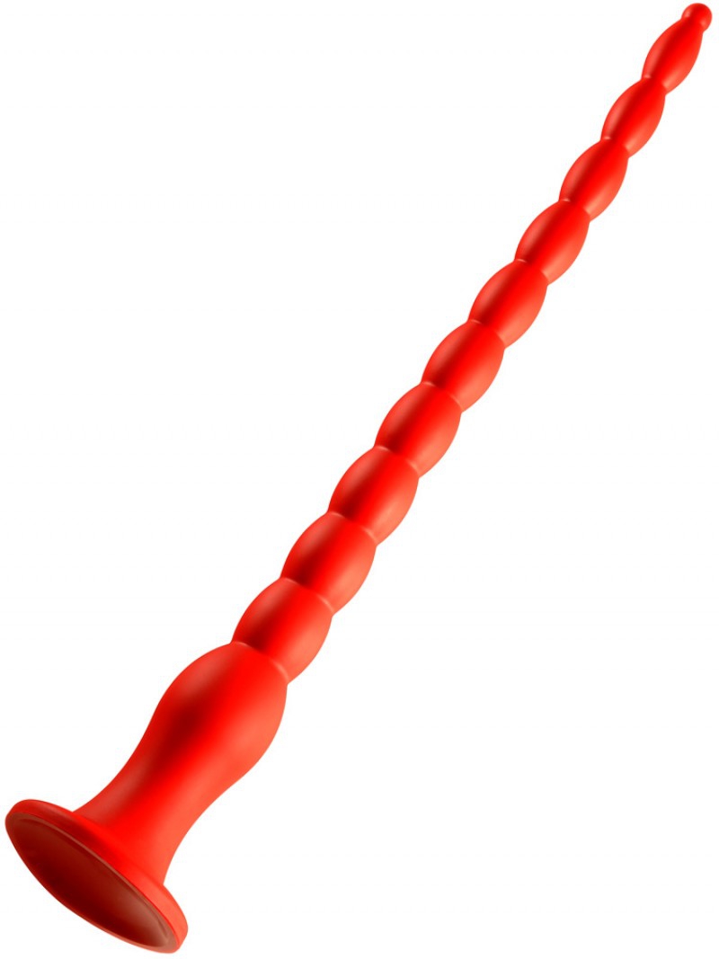 Gode long STRETCH WORM N°6 - 60 x 6cm Rouge