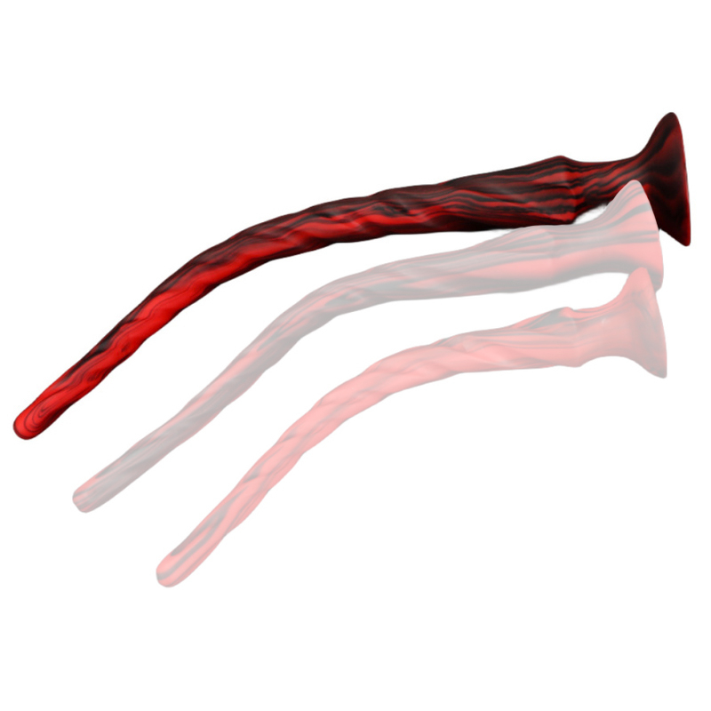 Gode long TORTHY L 56 x 6.2 cm Noir-Rouge