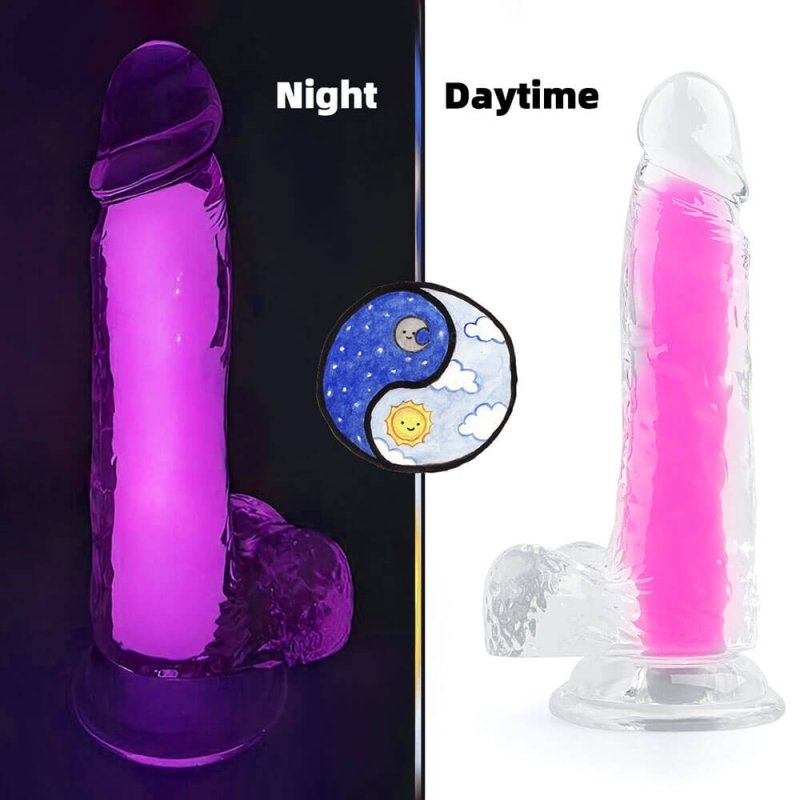 Gode phosphorescent COLOR GLOW 15 x 4.5cm Rose
