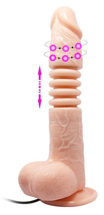 Gode vibrant à poussée THUNDER UP 17 x 4cm
