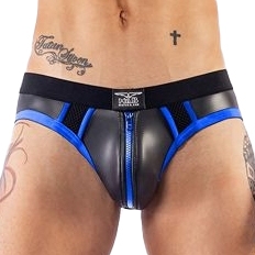 Jockstrap en néoprène JOCK BRIEF Mr B Noir-Bleu