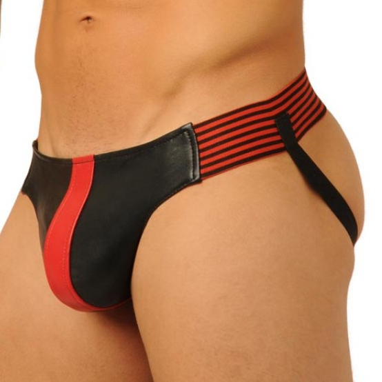 Jockstrap FIST LEATHER Noir-Rouge