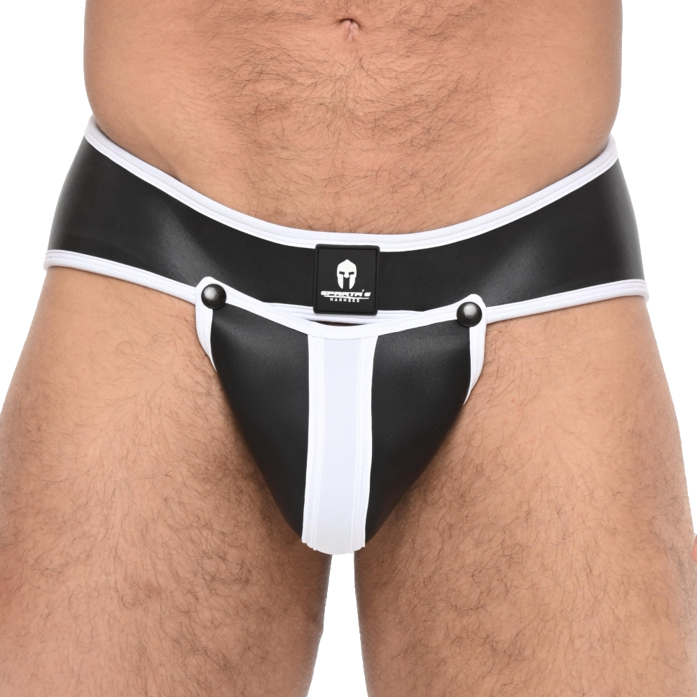 Jockstrap Néoprène OLYMPO Noir-Blanc