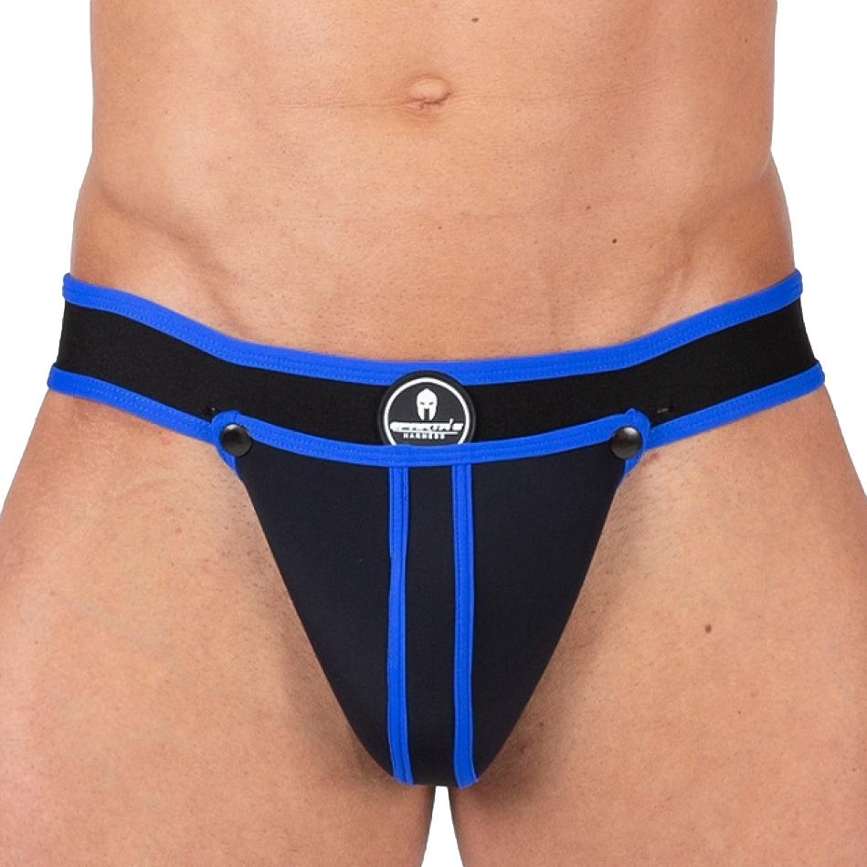 Jockstrap Néoprène SHELL Noir-Bleu