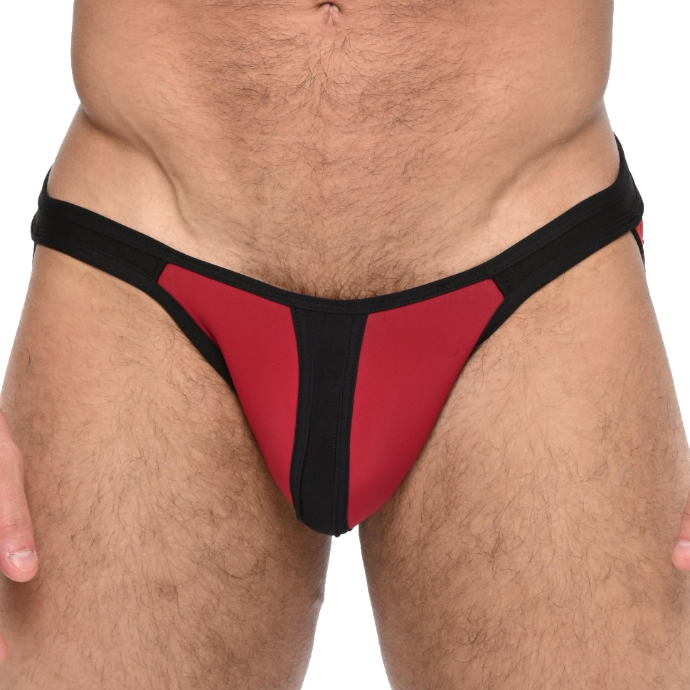 Jockstrap Néoprène TROY Bordeaux-Noir