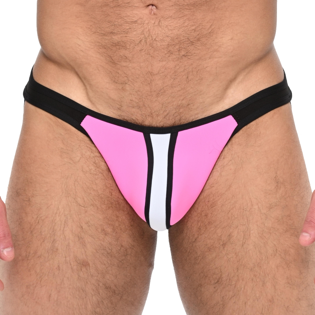 Jockstrap Néoprène TROY Rose-Noir
