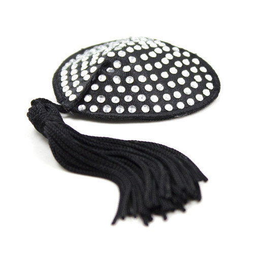 Joy Jewels Cache-Tétons COEUR Noir-Argent x2