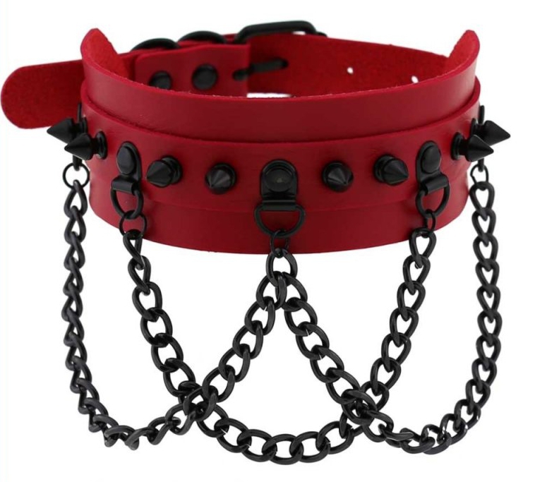 Joy Jewels Collier à pointes PIKY Rouge-Noir