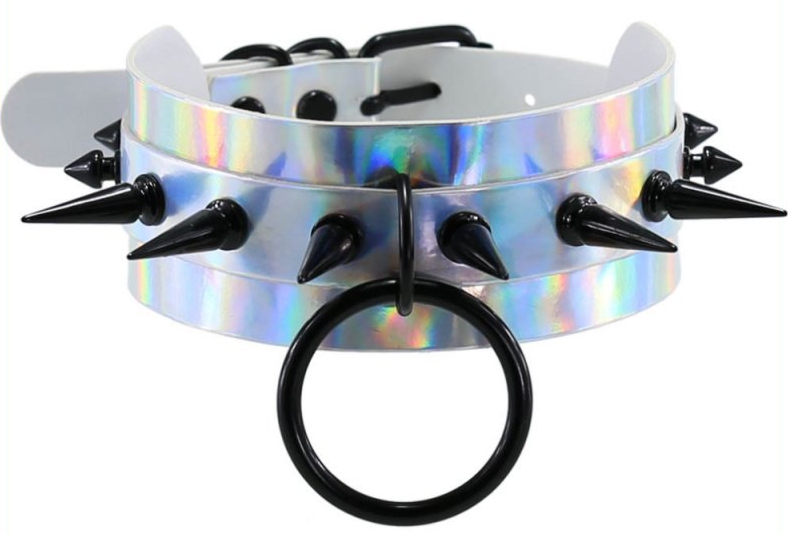 Joy Jewels Collier à pointes STROBO LASER Argenté-Noir