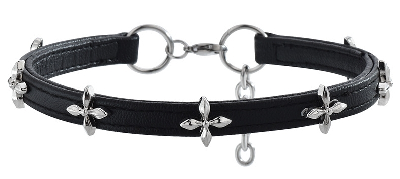 Joy Jewels Collier Ras de cou fin CROSS FLOW Noir