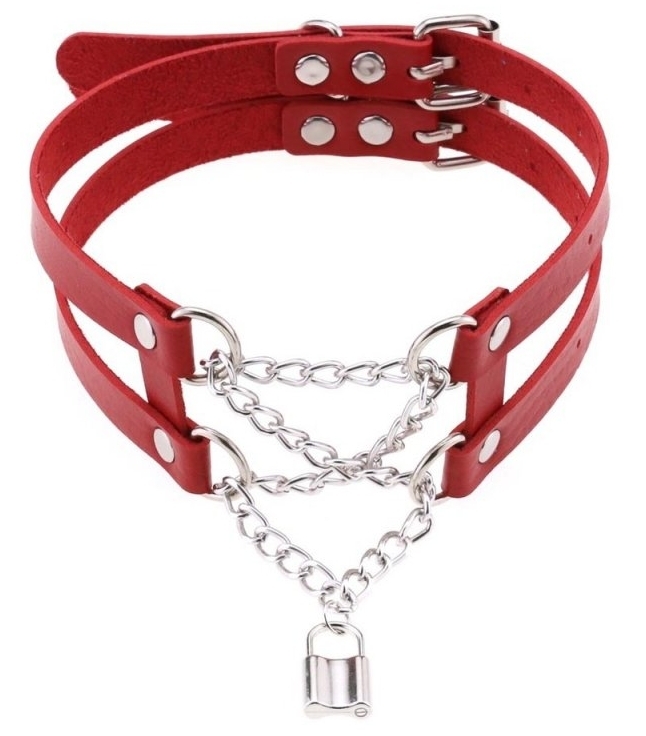 Joy Jewels Collier Ras de cou PENDANT LOCK Rouge