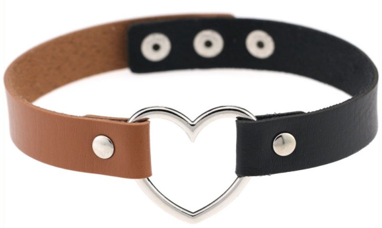 Joy Jewels Ras de cou BICOLOR HEART Noir-Marron