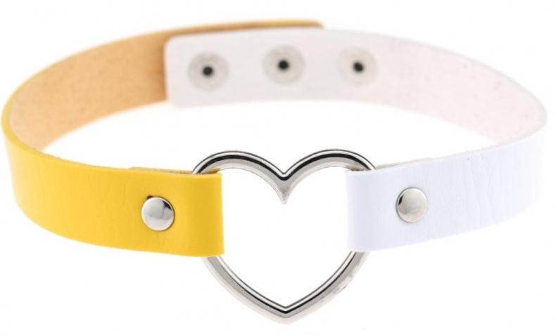 Joy Jewels Ras de cou HEART DUO Jaune-Blanc
