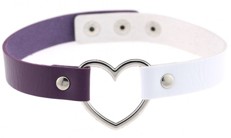 Joy Jewels Ras de cou HEART DUO Violet-Blanc