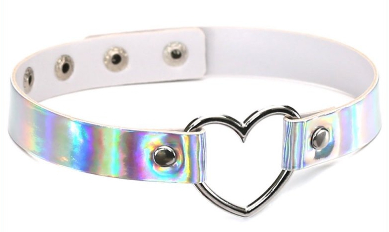 Joy Jewels Ras de cou HEART LASER Blanc argenté