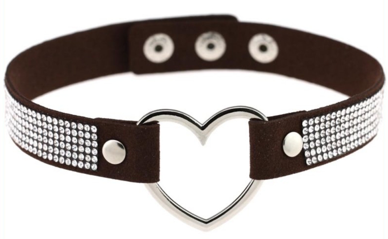 Joy Jewels Ras de cou HEART STRASS Noir