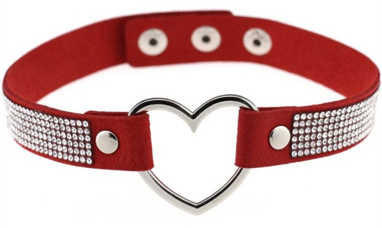 Joy Jewels Ras de cou HEART STRASS Rouge