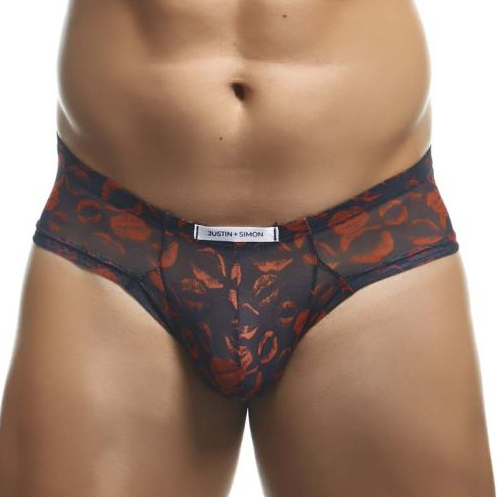 JUSTINSIMON Shorty sexy LIPS CHEEKY Noir-Rouge