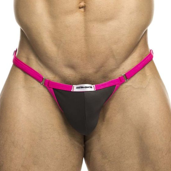 JUSTINSIMON Slip sexy KINI Gris-Rose