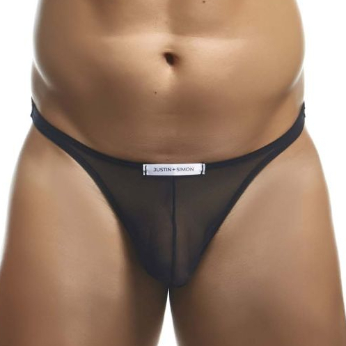 JUSTINSIMON String mesh CLASSIC THONG Noir