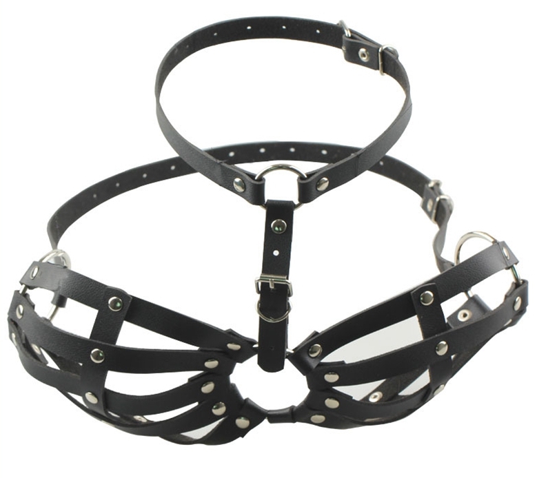 KinkHarness Soutien-gorge Simili LANYA Noir