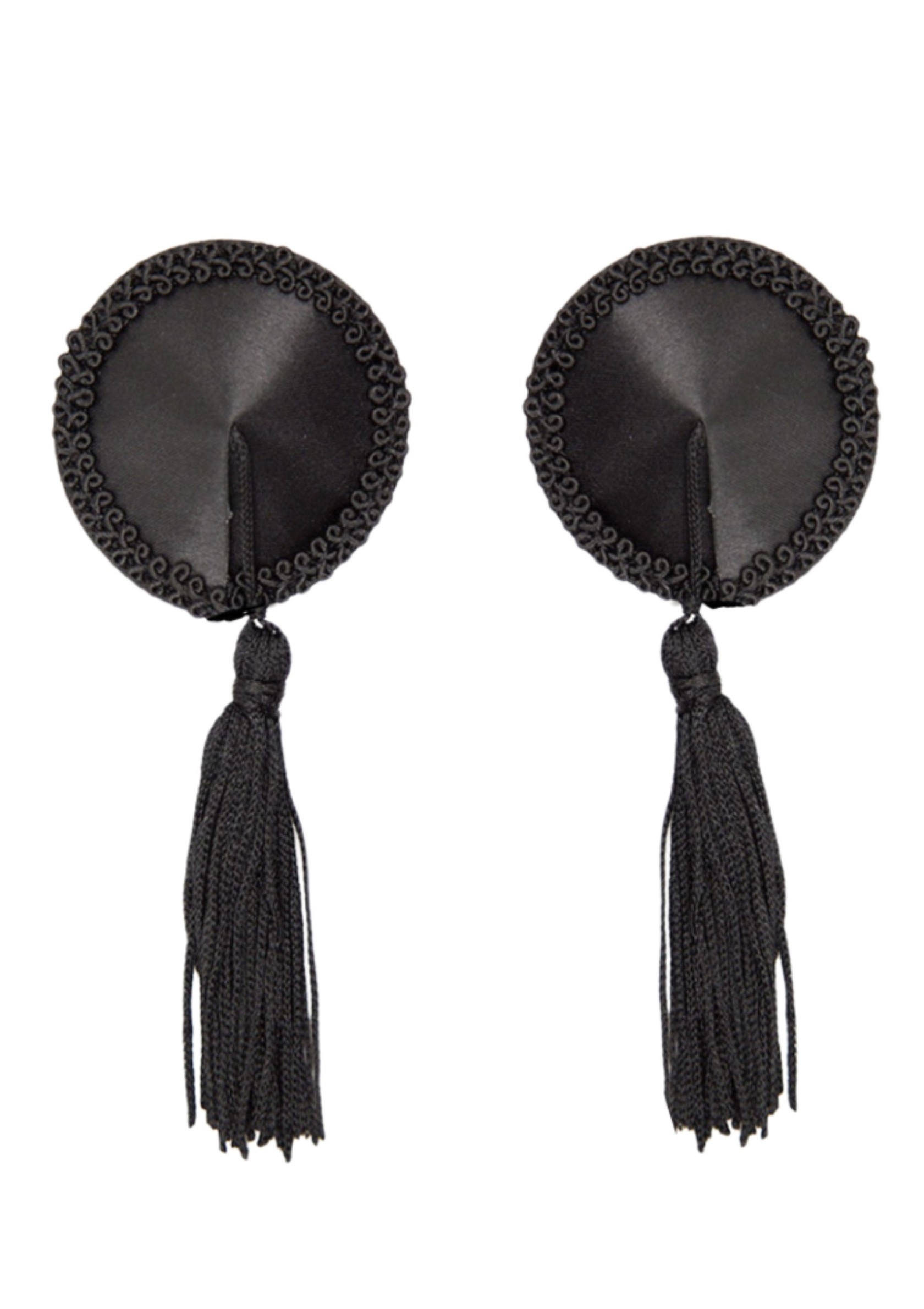 Kinky Diva Cache-Tétons Satin avec Pompon NIPPLE COUTURE Noir