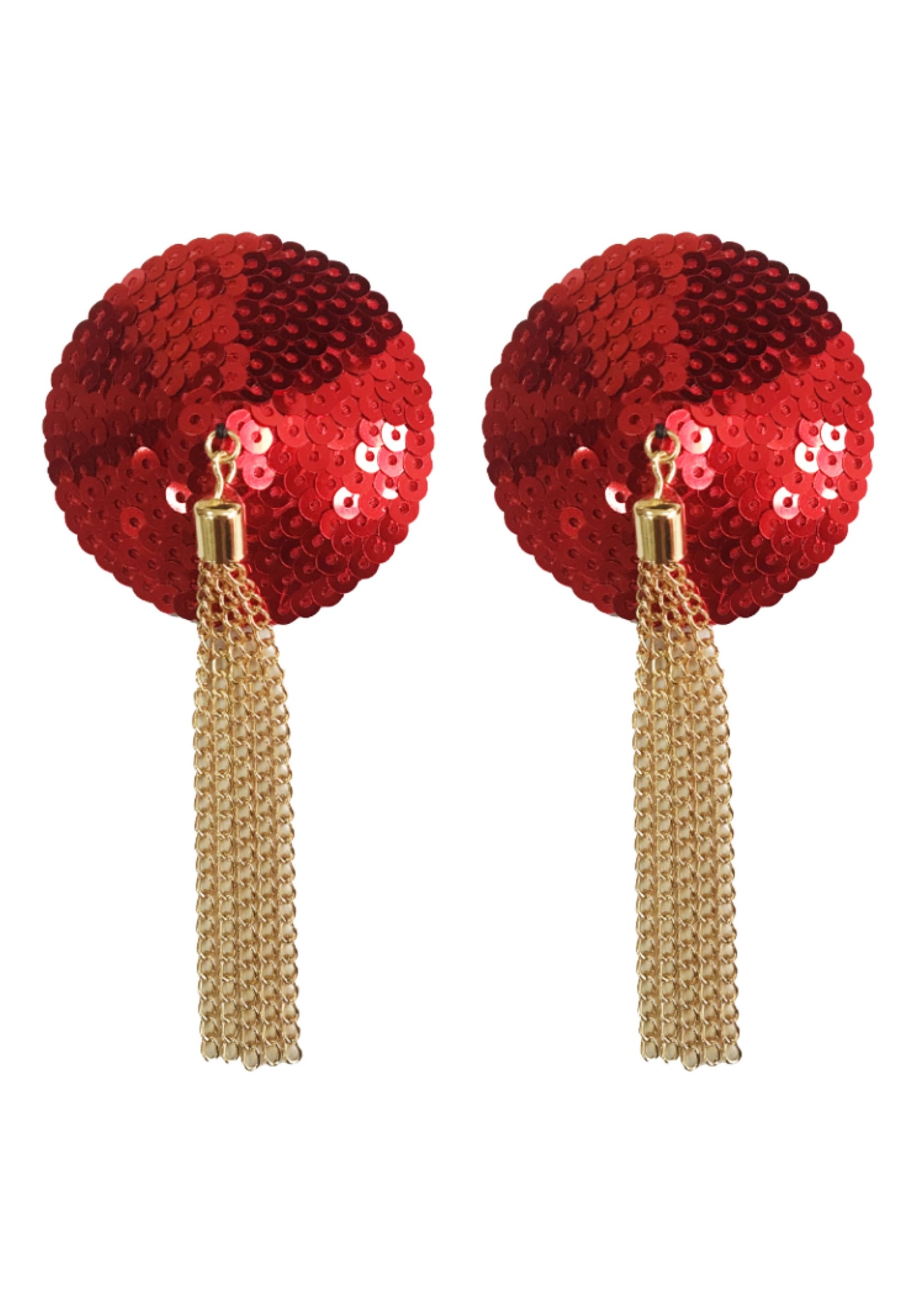 Kinky Diva Cache-Tétons Sequin avec Chaîne NIPPLE COUTURE Rouge
