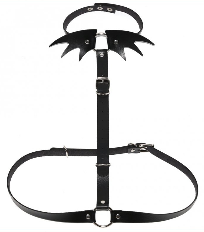 Kinky Party Collier Sm ceinture Belt Wing Noir